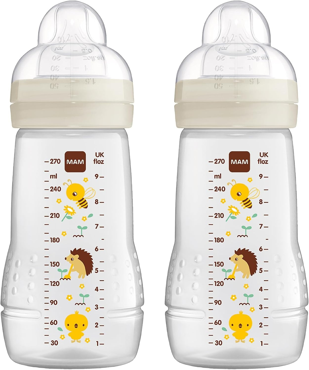 MAM Easy Active bottle set, 2 × 270 ml, age 0+, size 1 teat, MEADOW