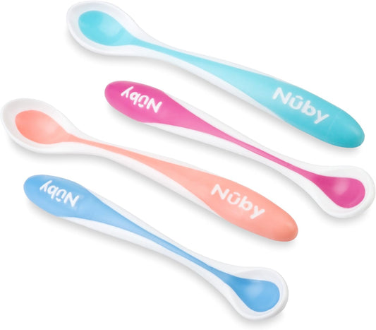 NUBY lingurițe Hot Safe cu senzor de temperatură 3 luni+ x4