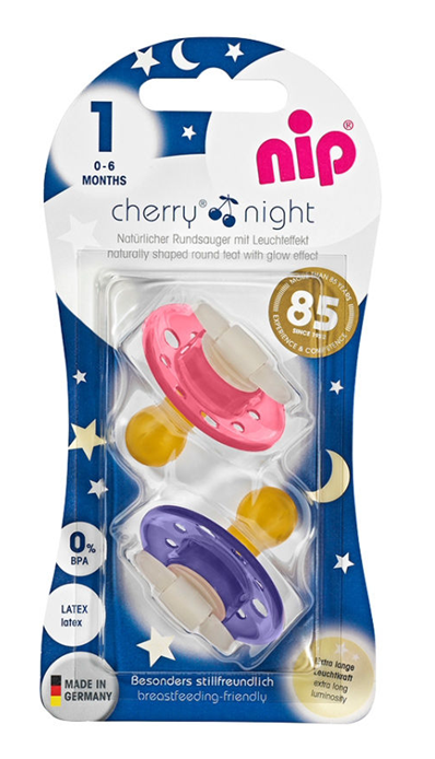 NIP CHERRY NIGHT suzetă liniștitoare x2 0-6 luni