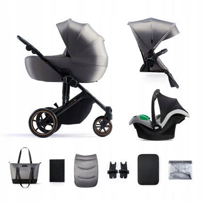 KINDERKRAFT PRIME2 PRO cărucior multifuncțional 3 în 1 până la 22 kg + scoica MINK PRO