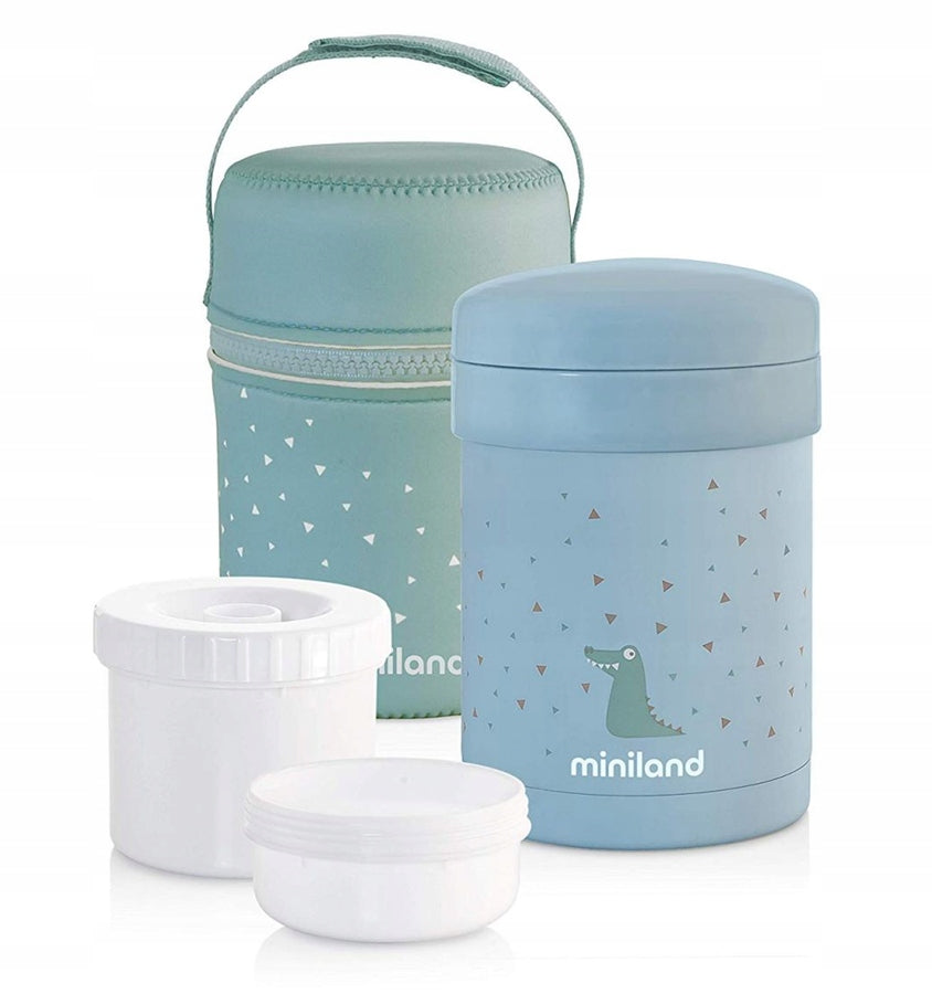 MINILAND Thermetic termos pentru prânz 700 ml + 2 recipiente și husă cu mâner