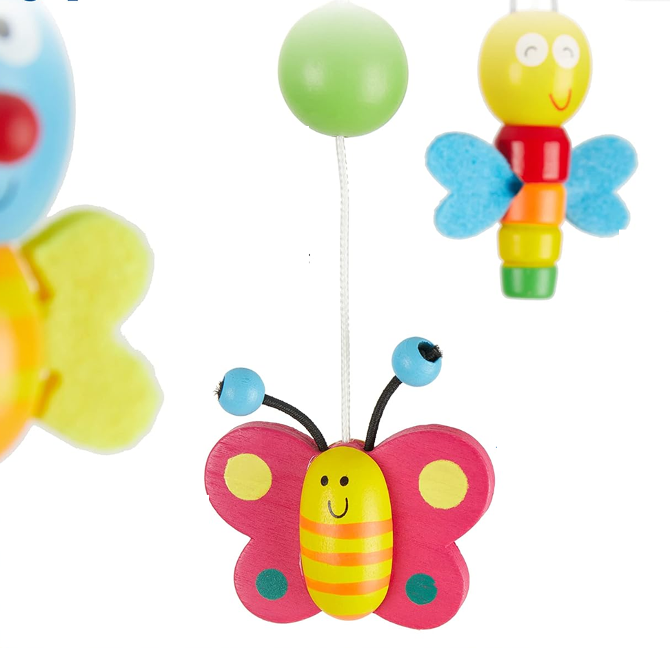 BIECO 3D Flori și Insecte carusel din lemn pentru pătuț 26 x 39 cm
