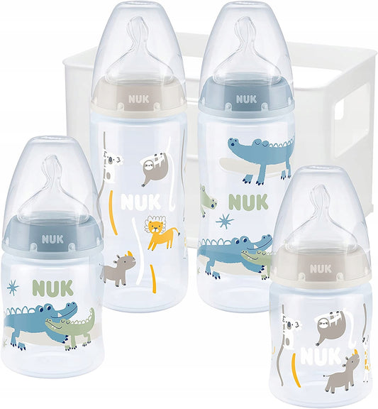 NUK First Choice+ štartovacia súprava 4 fľaše + organizačný košík 0-6 m