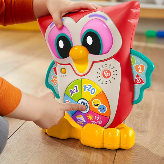 FISHER-PRICE interactivă BUFNIȚĂ lumini, 90 de melodii și propoziții, LIMBA GERMANĂ, 18 luni+