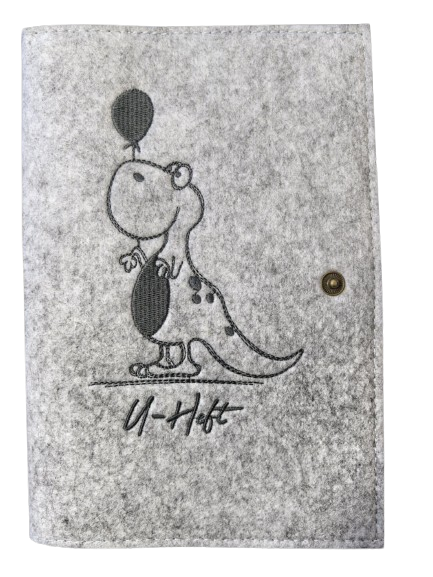 LUXDAG filcowe etui na kartę ciąży DINOZAUR 15,5 x 23 cm