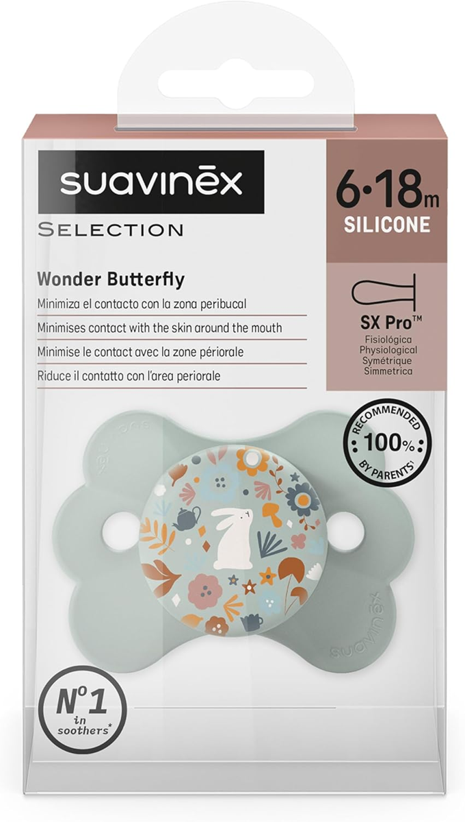 SUAVINEX Wonder Butterfly suzetă liniștitoare 6-18 luni silicon SX PRO