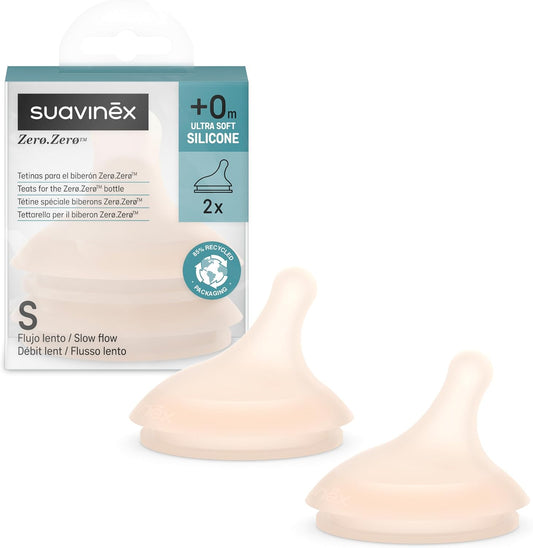 SUAVINEX Zero Zero smoczek do butelki (S) Slow Flow 0m+ x2