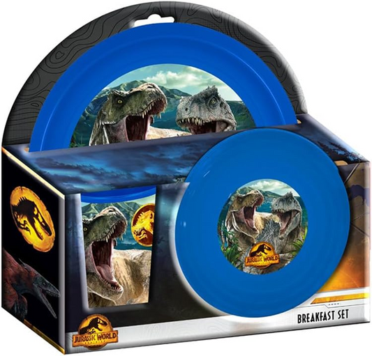 JURASSIC WORLD ontbijset 2 borden en beker 280 ml leeftijd 3 jaar+