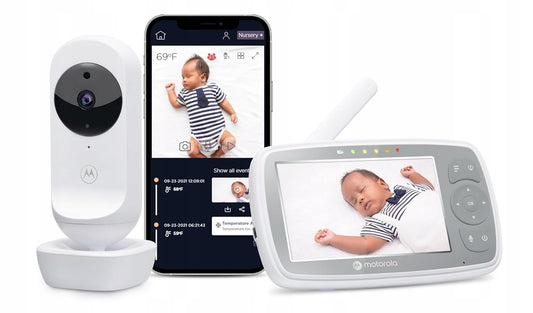 Monitor video pentru bebeluși MOTOROLA VM44 Connect, 4,3" FHSS, cu aplicație