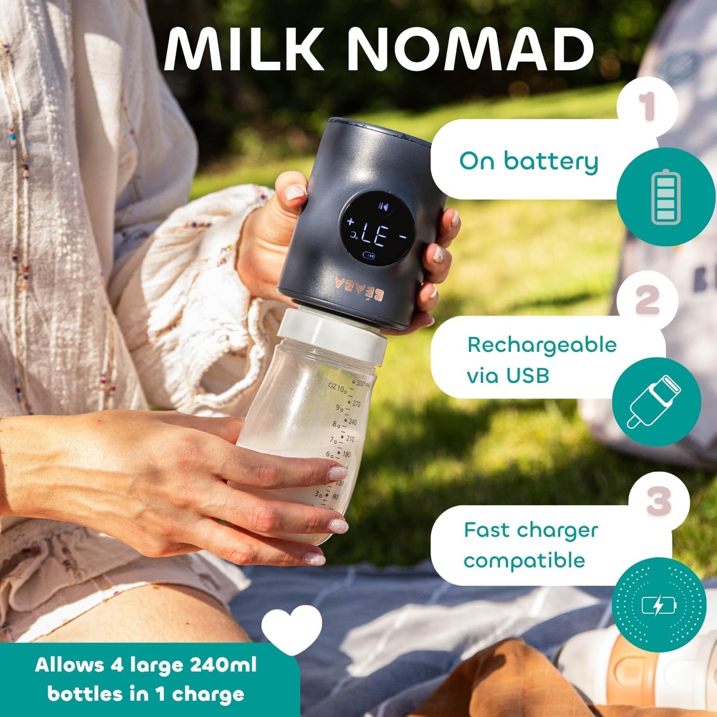 BÉABA Milk Nomad przenośny podgrzewacz do butelek
