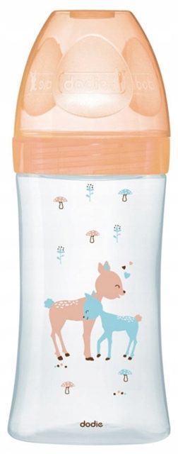 DODIE szklana butelka 270 ml 0-6 m smoczek 2 średni przepływ