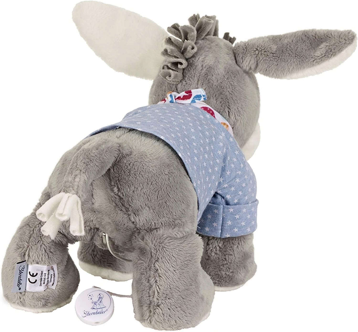 STERNTALER Osiołek Emmi MASKOTKA POZYTYWKA 28 cm "O. niebiesko-szara przytulanka z pozytywką La Le Lu dla dzieci 0+
