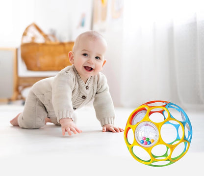 KIKUO Classic Ball, jucărie de dentiție și prindere în formă de minge, cu zornăitoare 11,5 cm