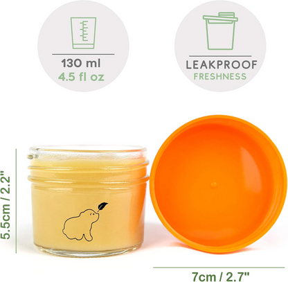 KEABABIESfood containers 120ml x12Can be washed by hand or in the dishwasher. It can also be sterilised.Age: 4
