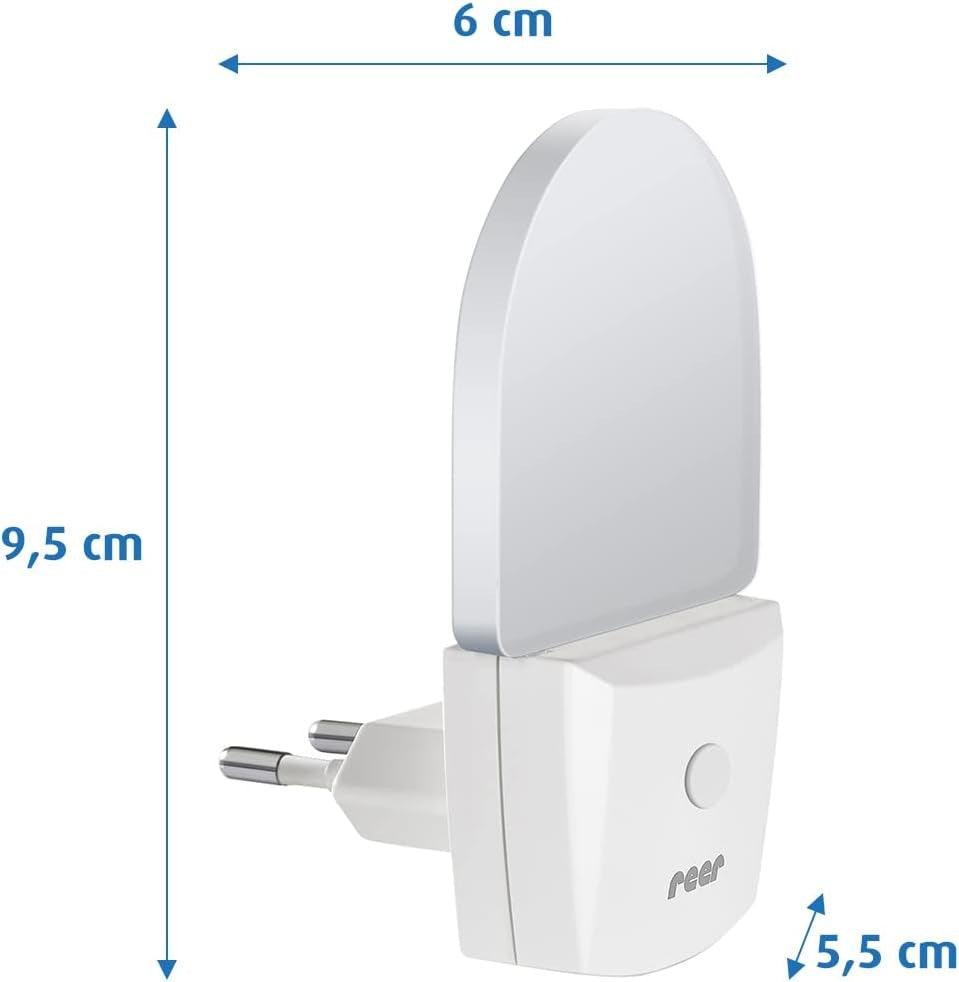 REER NightGuide lampă de veghe LED pentru priză cu întrerupător 6 x 9,5 cm