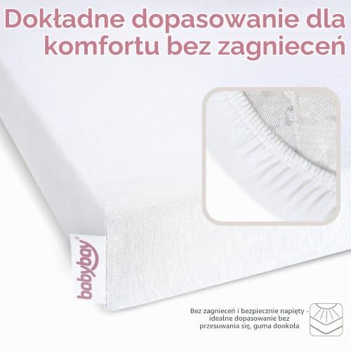BABYBAY Deluxe Organic cearșaf 89x50 cm alb