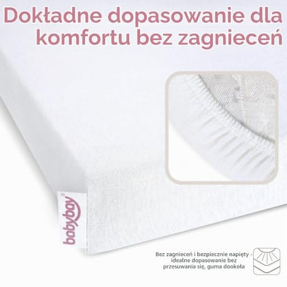 BABYBAY Deluxe Organic cearșaf 89x50 cm alb