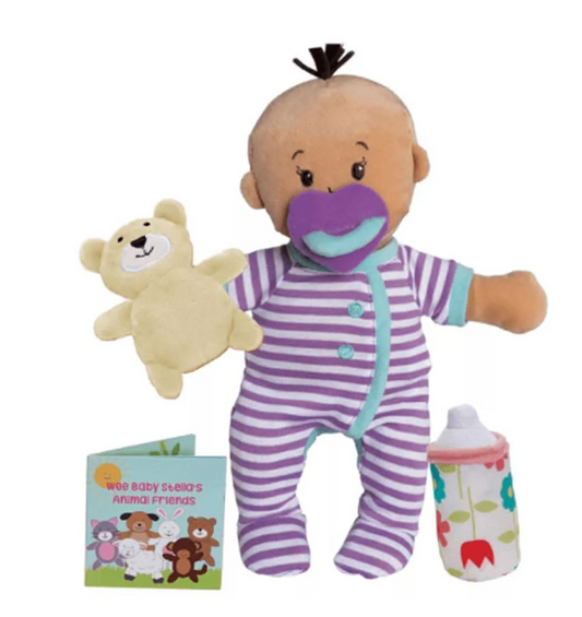 MANHATTAN TOYS Wee Baby Stella pluszowa lalka 27 cm + miś i butelka