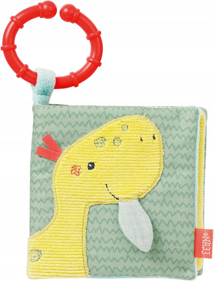 FEHN Happy Dino érzékelőkönyv, FÜGGŐ JÁTÉK, 11 x 11 cm