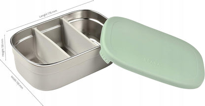 BEABA cutie pentru gustări lunchbox din OȚEL inoxidabil, 760 ml, cu compartimente