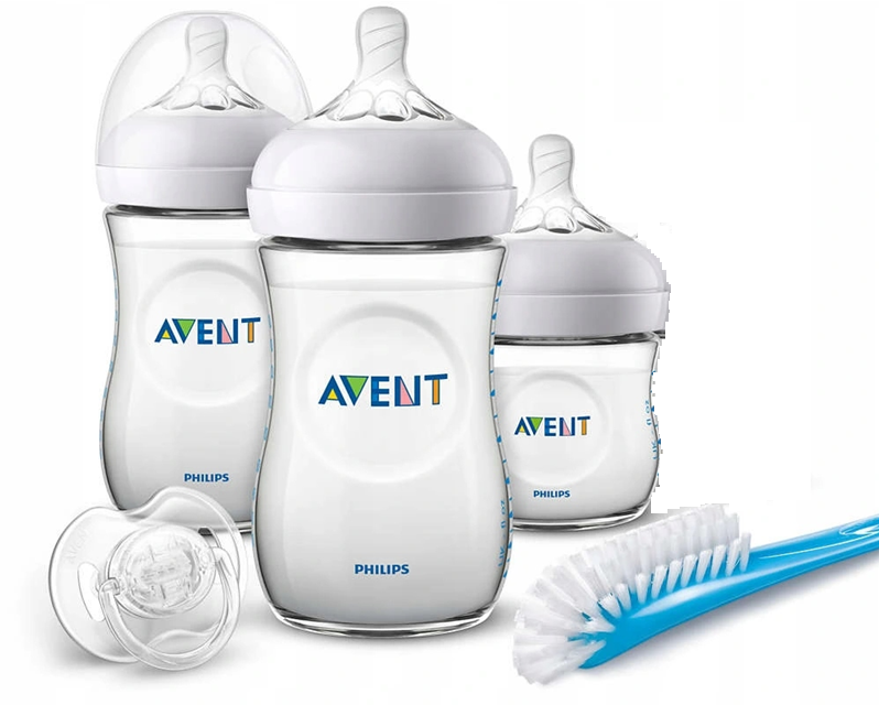 PHILIPS AVENT set 4 biberoane, suzetă, perie