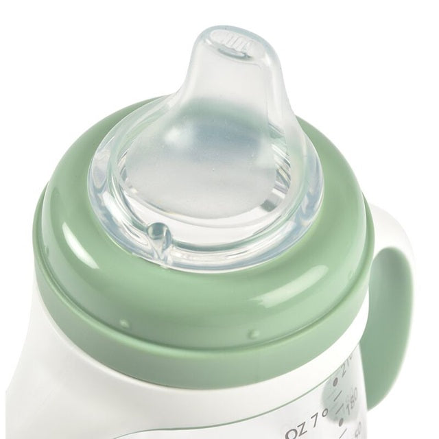 BEABA Training Bottle 2 în 1, cană anti-vărsare cu două muștiucuri, 210 ml, 4+ luni