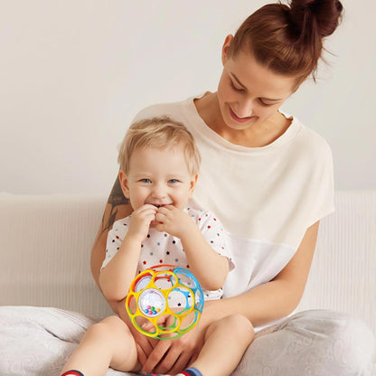 KIKUO Classic Ball, jucărie de dentiție și prindere în formă de minge, cu zornăitoare 11,5 cm