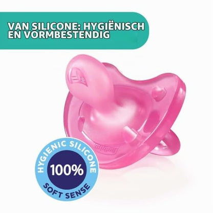 Chicco Physioforma Soft suzetă din silicon roz 0-6m