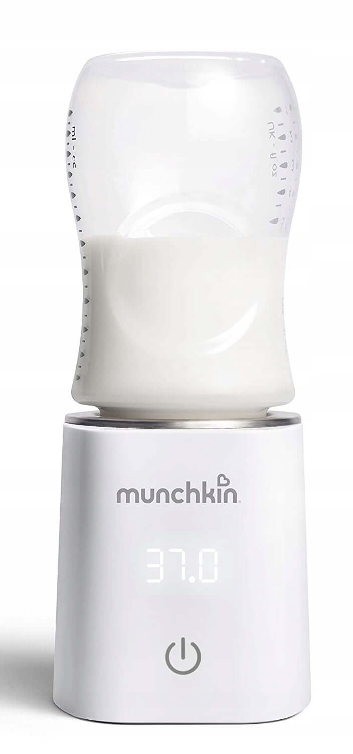 MUNCHKIN 37° cyfrowy podgrzewacz do butelek biały, podgrzewacz mleka do temperatury ciała 37°C