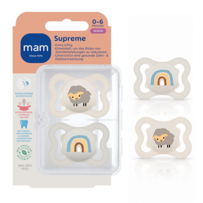 MAM Supreme silicone pacifier 0-6m x2