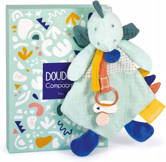 DOUDOU et COMPAGNIE smok pieluszka do przytulania UCHWYT NA SMOCZEK