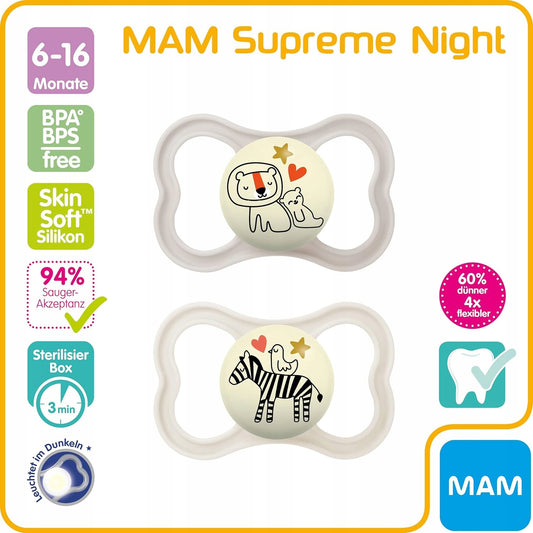 MAM SUPREME NIGHT smoczek silikonowy 6-16msc