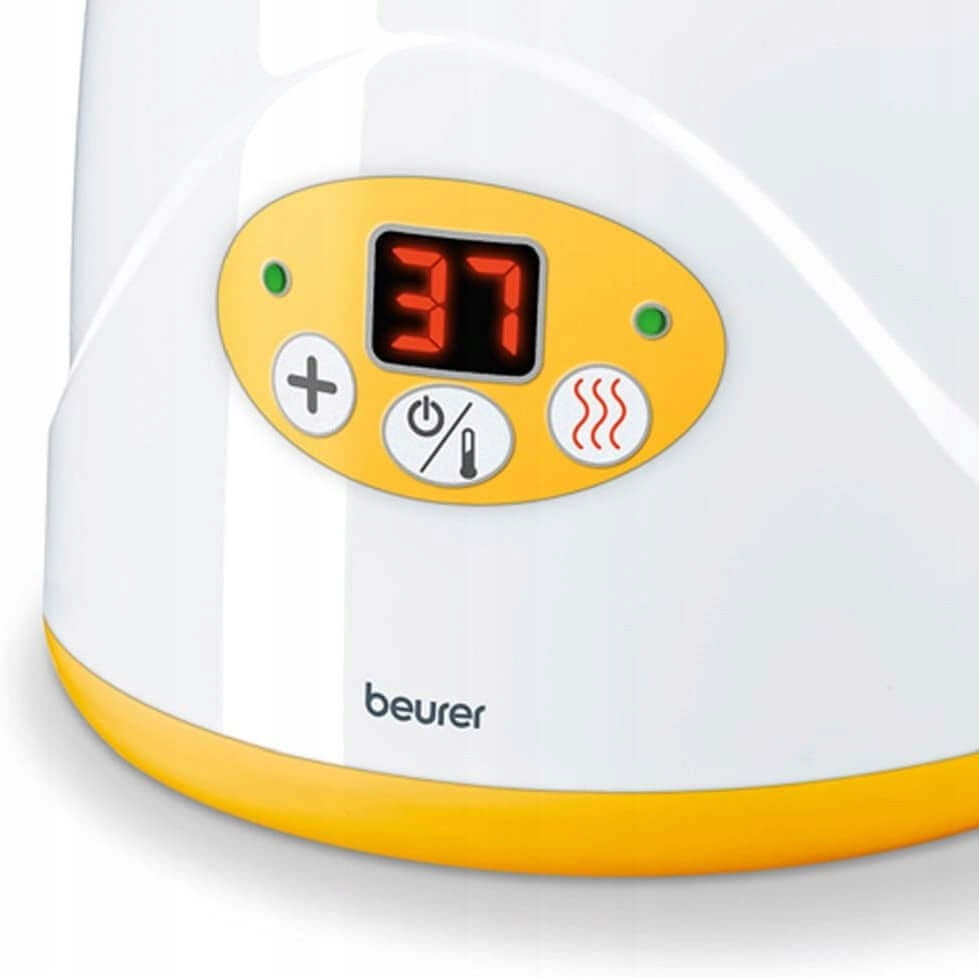 BEURER podgrzewacz do butelek i słoiczków BY 52 biało-żółty, cyfrowy panel 37°C