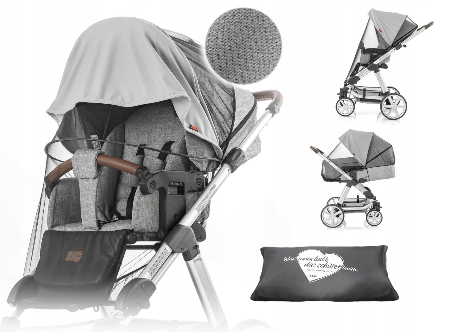 REER ShineSafe mosquito net, 3-in-1 sun canopy