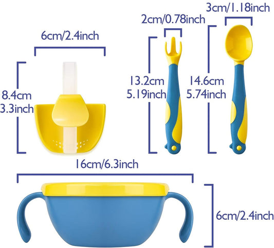 HAHALAND set 3în1: recipient pentru gustări, cană și tacâmuri 10m+