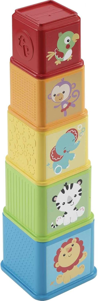 FISHER-PRICE Stack & Explore Blocks klocki o różnej wielkości 5 sztuk
