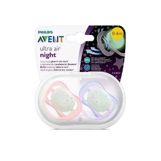 PHILIPS AVENT Ultra Air Night sucettes x 2 0-6mois