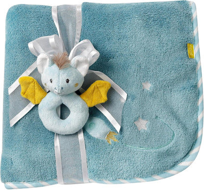 FEHN Kleines Schloss Babydecke 75x100 cm mit Rassel