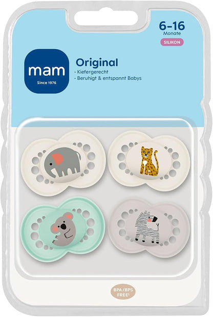 MAM Original suzetă ortodontică din silicon, 6–16 luni, x4