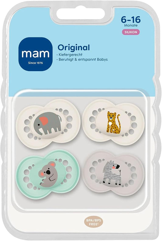 MAM Original suzetă ortodontică din silicon, 6–16 luni, x4