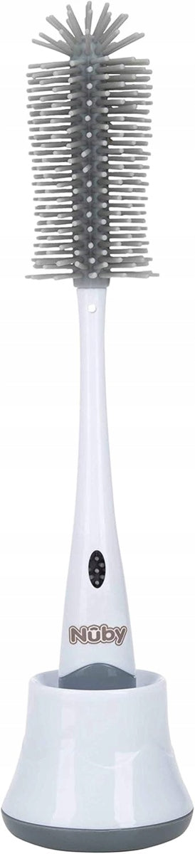 NUBY 2w1 szczotka do czyszczenia smoczków i butelek 30 cm + podstawka