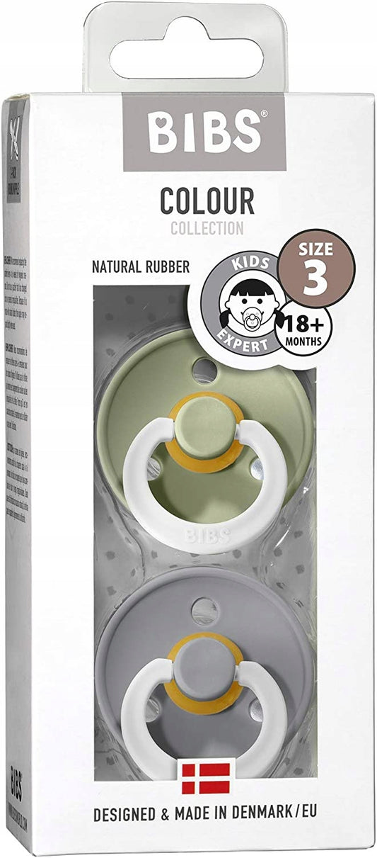 BIBS COLOUR GLOW fopspenen 2-pack van natuurrubber, 18 maanden+, GLOW IN THE DARK