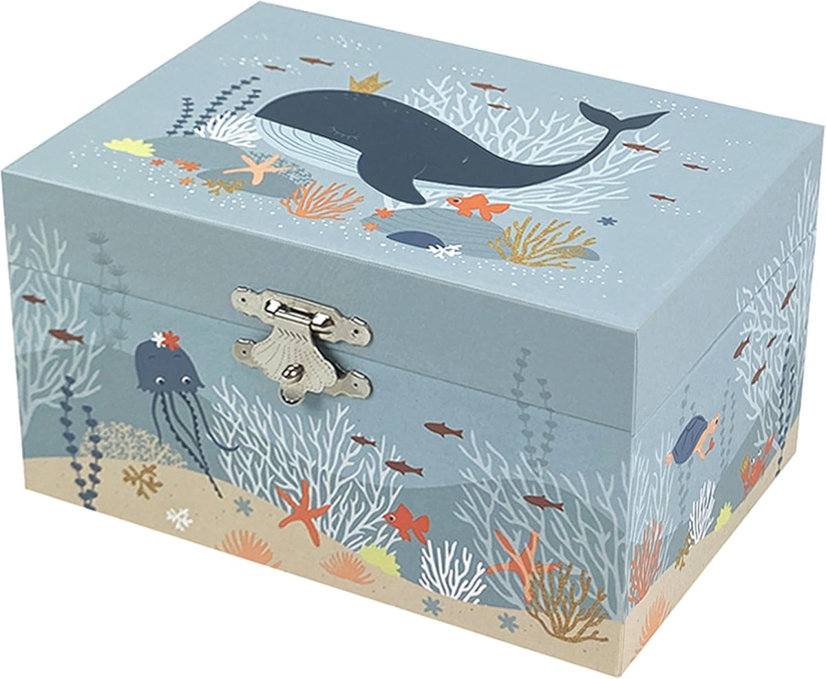 TROUSSELIER jewelry box with a wind-up music box that glows in the dark, OCEAN