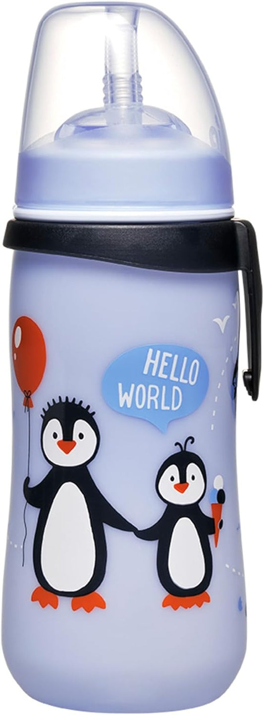 NIP Straw Cup sippy cup with straw 330 ml 12 m+ PENGUINS