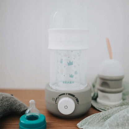 BEABA Baby Second podgrzewacz parowy, sterylizator biało-szary do butelek i słoiczków dla niemowląt