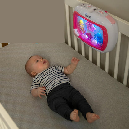 BABY EINSTEIN Vise marine cutie muzicală cu lumini + telecomandă, 22 x 29 cm