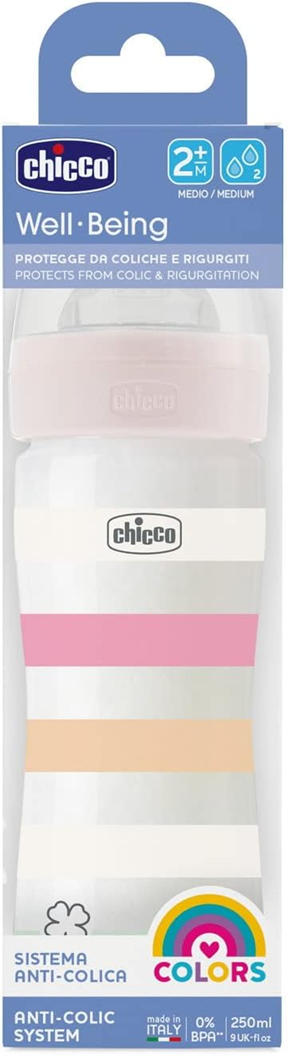 CHICCO Well-Being butelka 250ml 2m+ średni przepływ