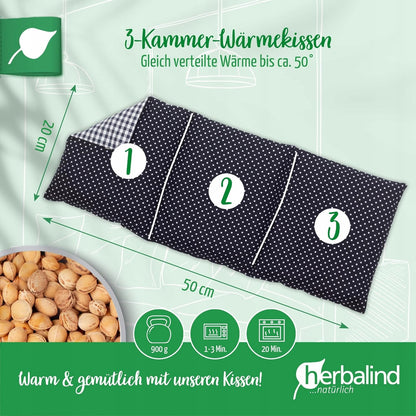 HERBALIND pernă termică cu sâmburi de cireșe XL 900g 50x20cm