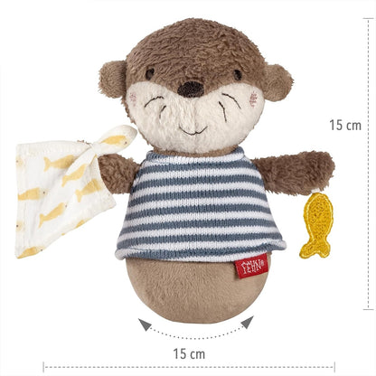 FEHN jucărie de tip „wańka wstańka” VIDRĂ, care nu se răstoarnă, cu zornăitoare, 15 cm