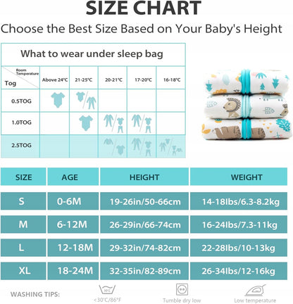 MOSEBEARS 2.5 TOG sleeping bag 12–18 months